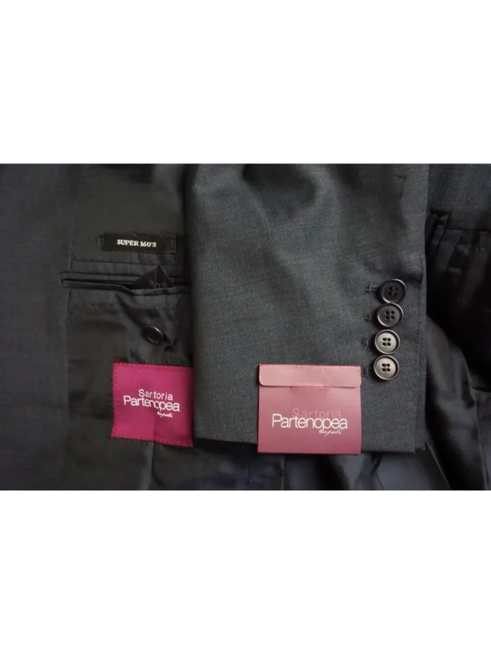 Sartoria Partenopea Blue 160s Wool 2 Pc Suit Jacket Pant 46EU 36 US NEW